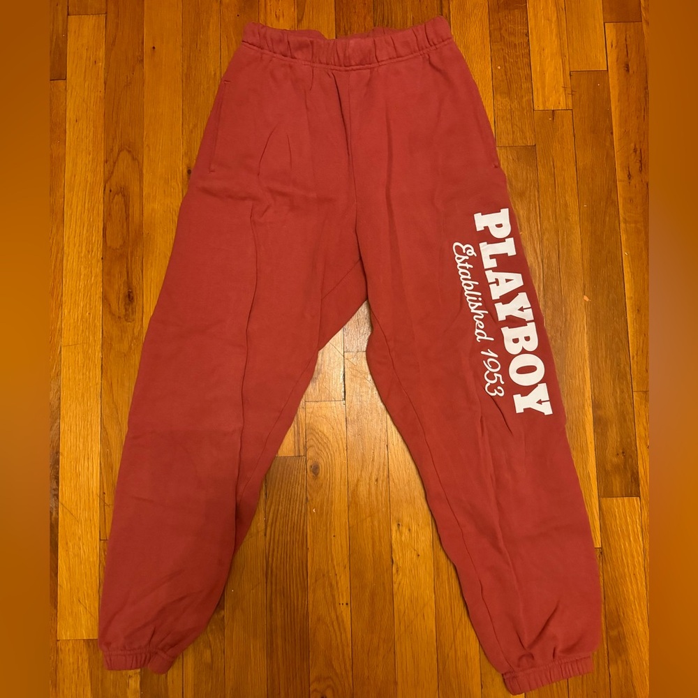 PLAYBOY X PACSUN burnt red sweatpants